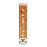 PrimeCore C – Vitamin C 1000 mg + Zinc 10 mg Effervescent Tablets (Orange Flavour)